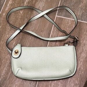 Joy Susan Green Clutch Wristlet with bronze Hardware
